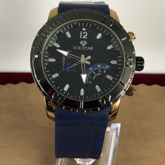 Ice Star Watch Navy and Gold with Gun Metal Bezzel - Picture 6 of 6